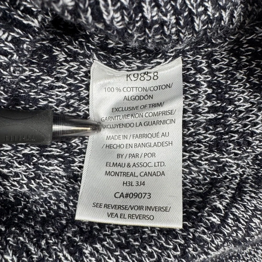 Kangol Mens XL Marled Knit Crewneck Sweater‎ Gray Black Cotton Logo